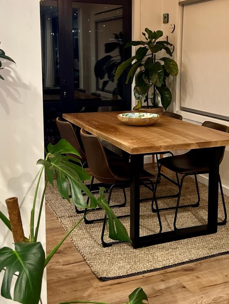 white ash dining table