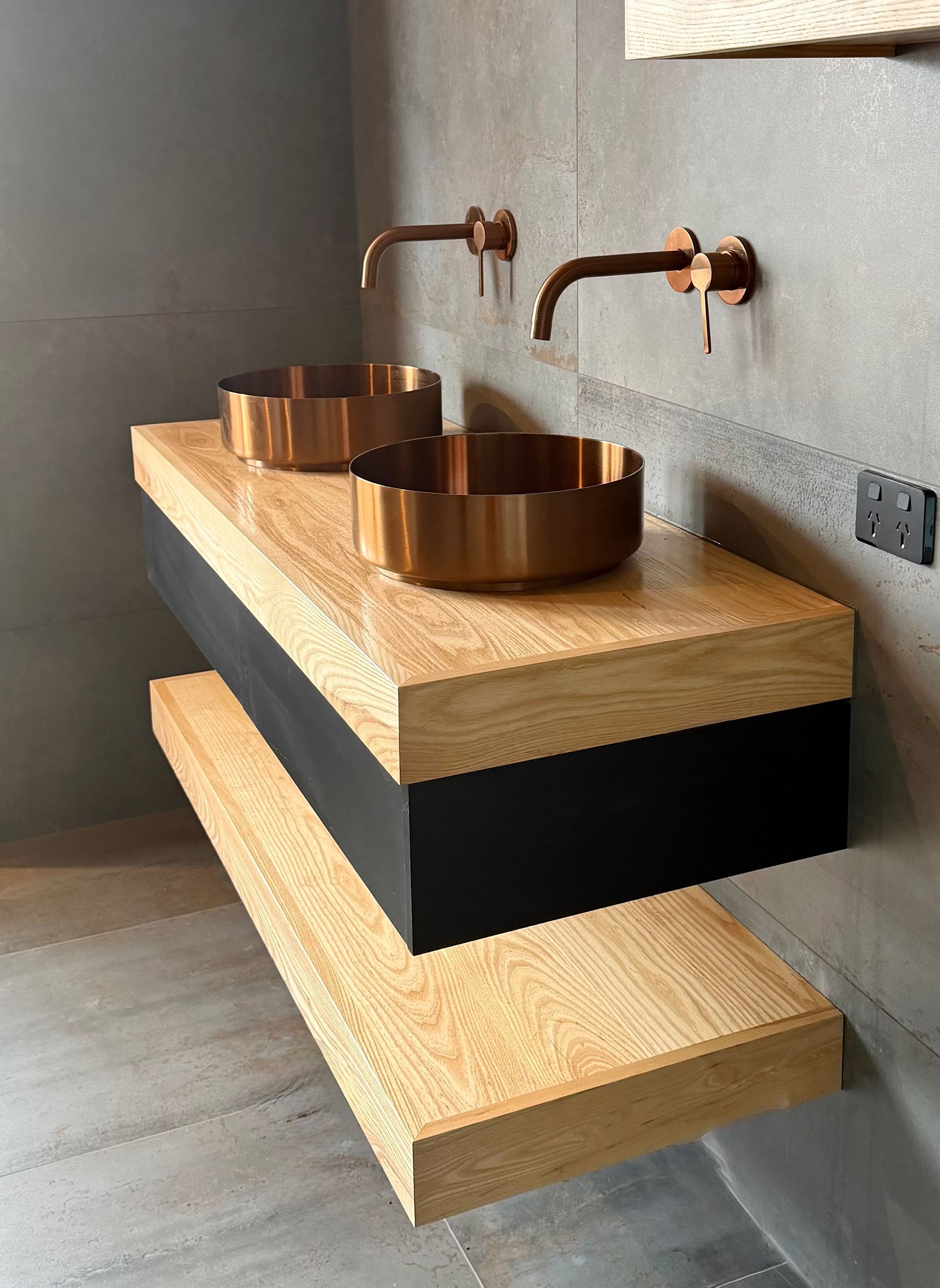 Custom bathroom vanity solid timber