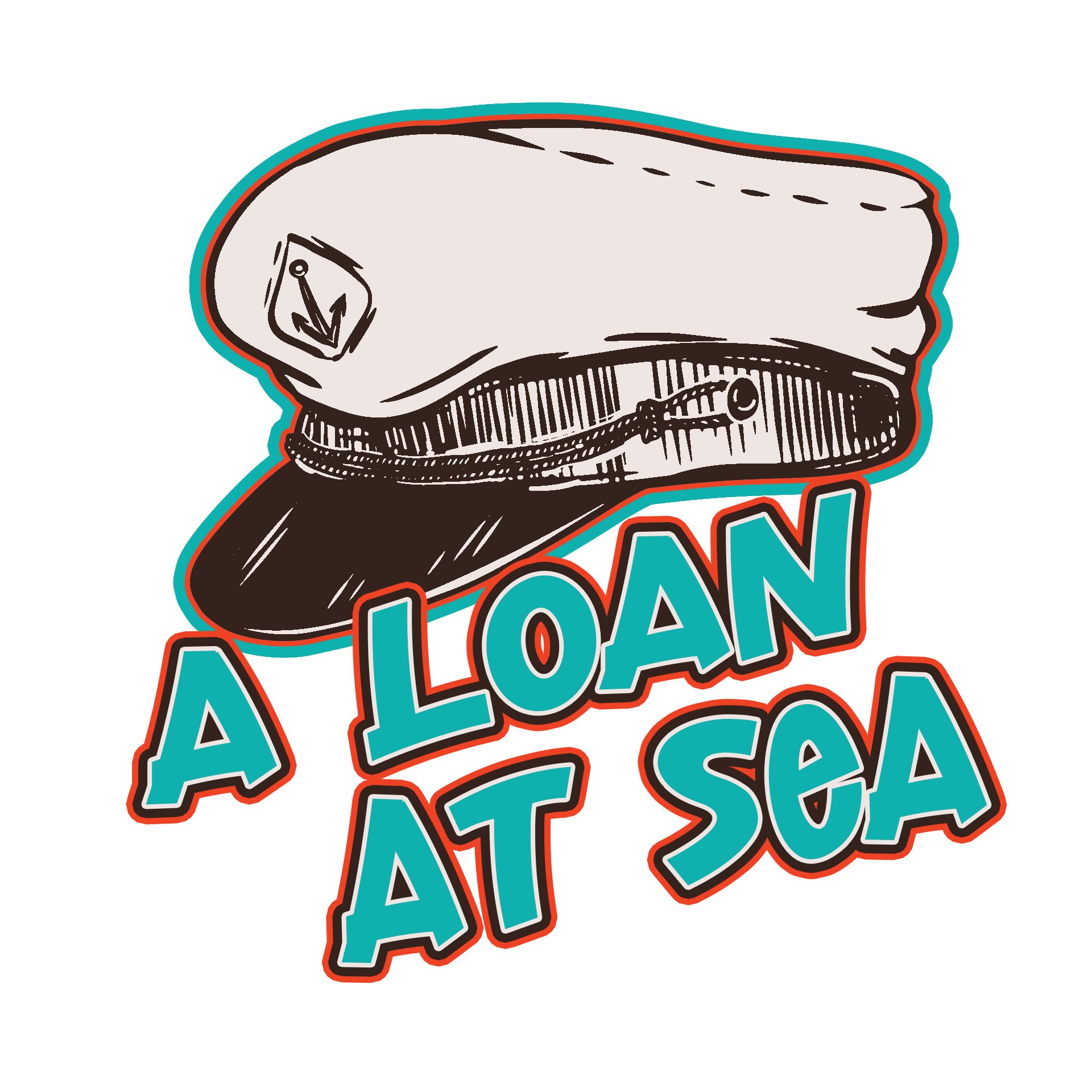 A sticker that says a loan at sea