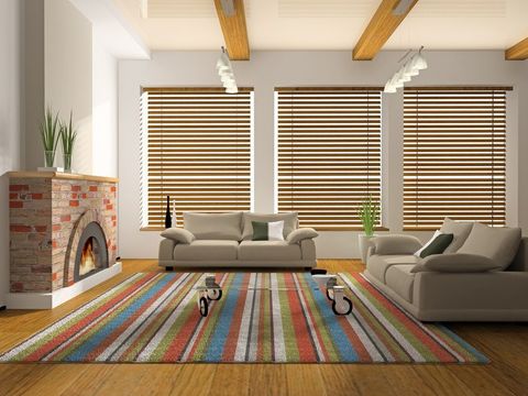 Blinds in a designer living room