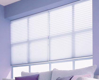 White pleated blinds