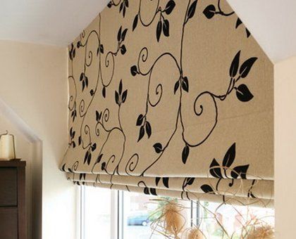 Floral patterned roman blinds