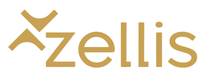Golden-colored "zellis" logo. A stylized "Z" symbol is on the left.