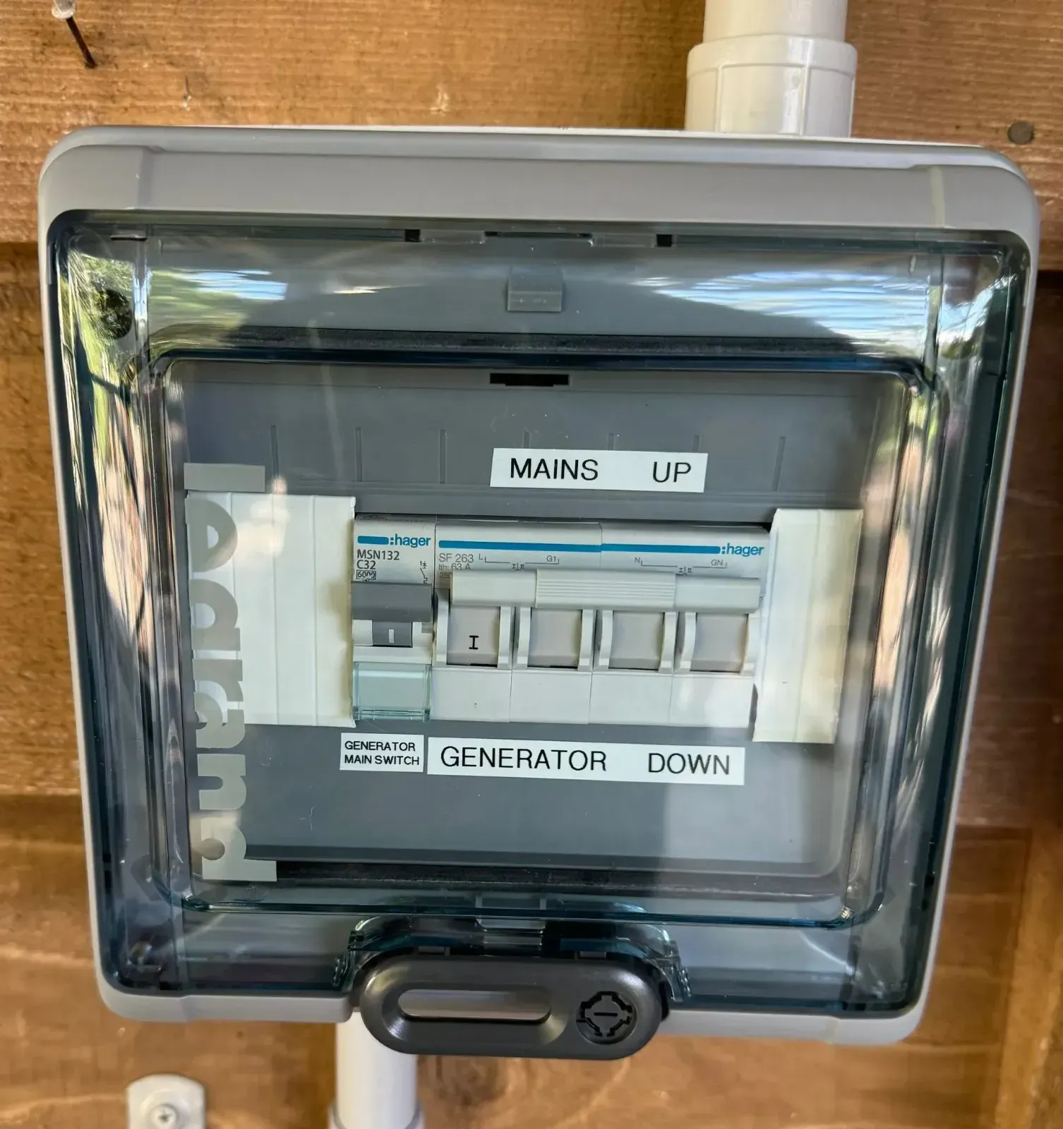 Electrical Breaker Box With Clear Cover — Higgins Electrical in Landsborough, QLD