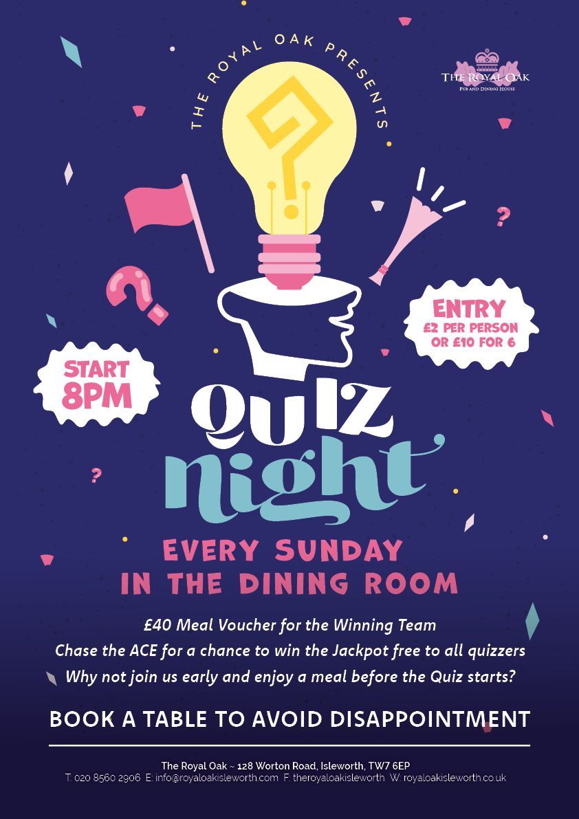 The Royal Oak, Isleworth | Quiz Night