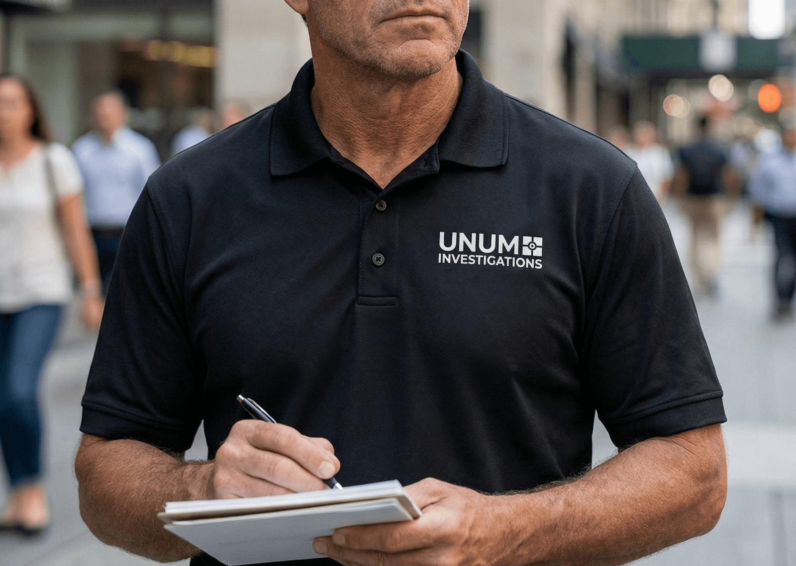 Man in black polo shirt with