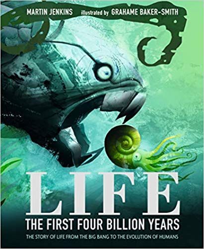 The cover of a book titled Life: the first four billion years.