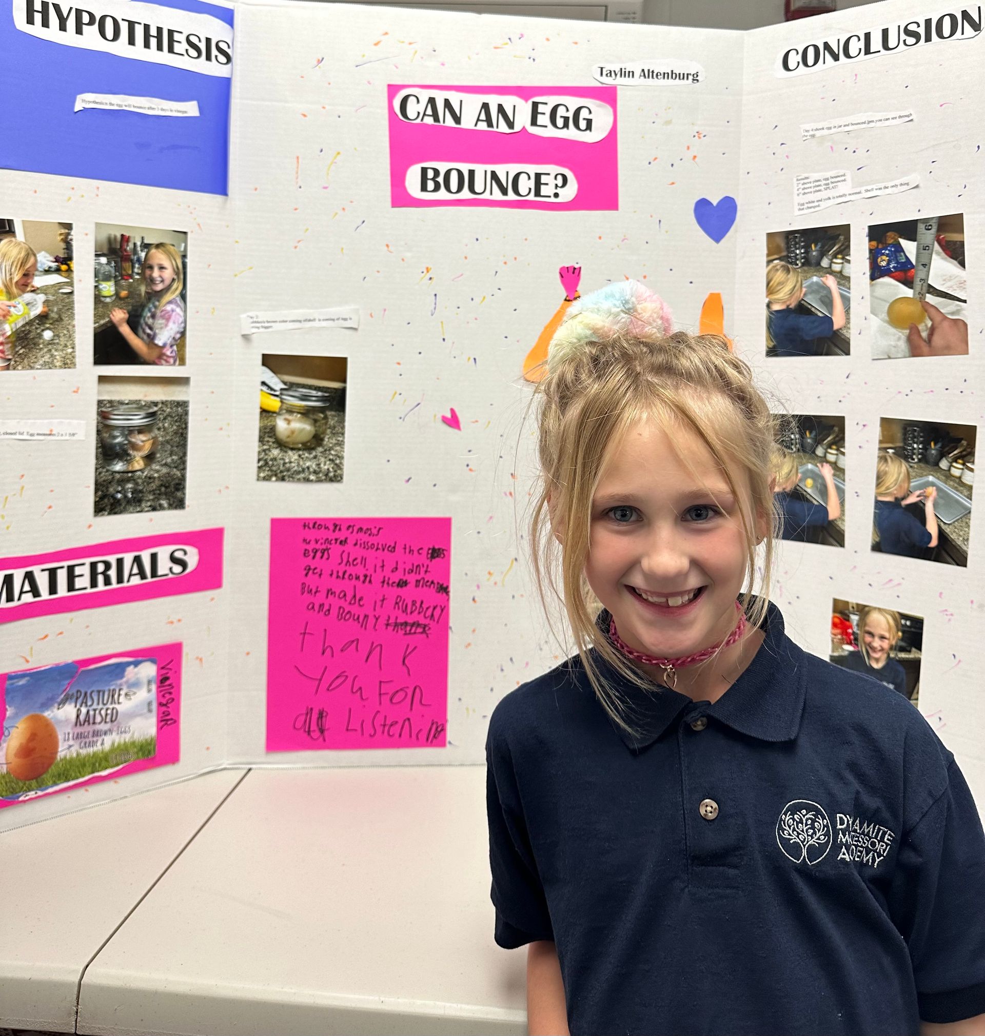 Montessori child during science fair