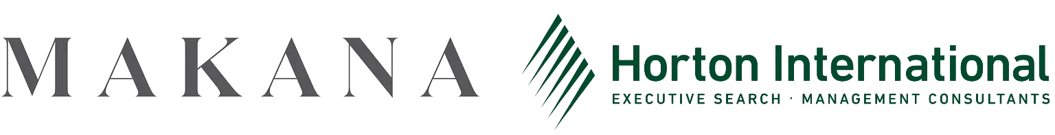 A logo for makana horton international is shown on a white background