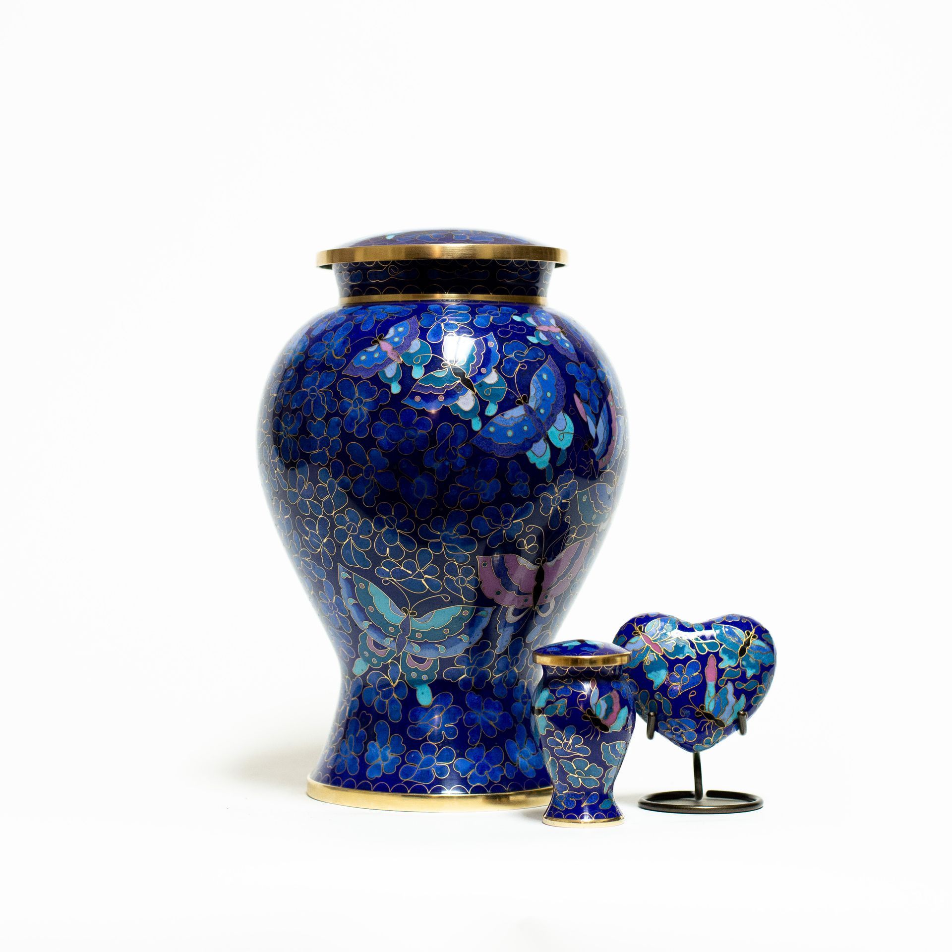 Cloisonne Blue Butterfly Urn