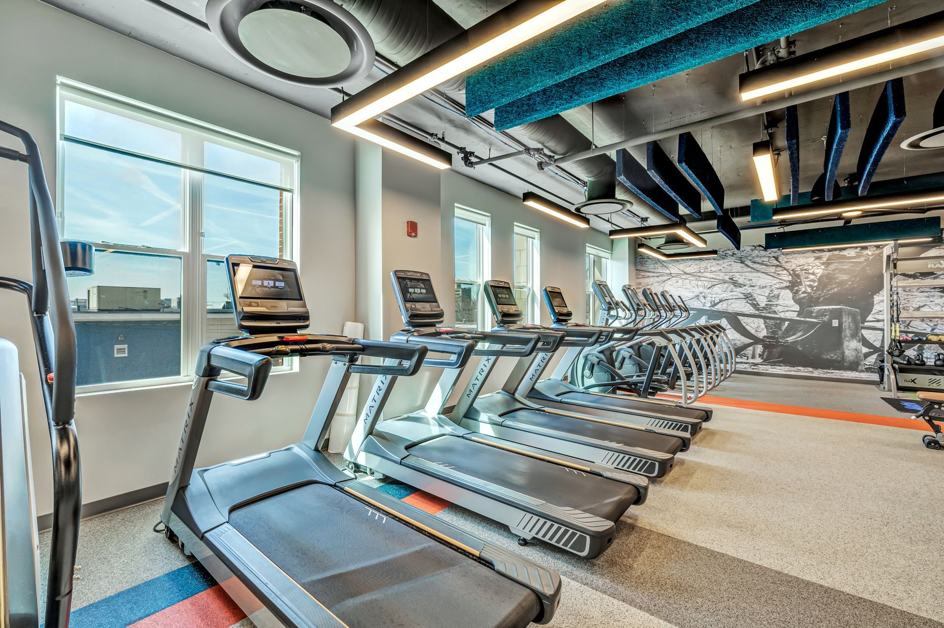 Fitness center with studio space at Olive and Wooster.