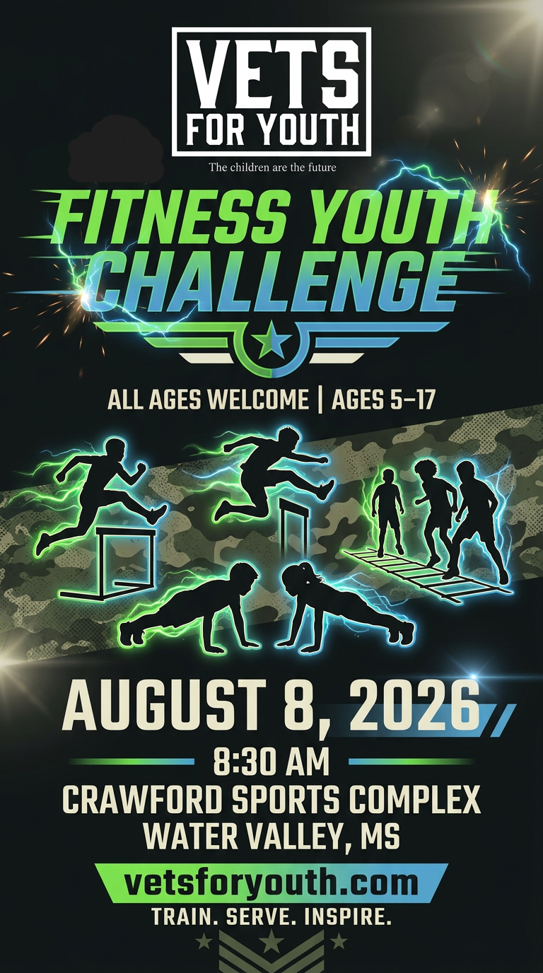 Vets  for youth fitness challenge flyer