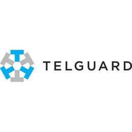 The telguard logo is a blue and gray hexagon with a t on it.