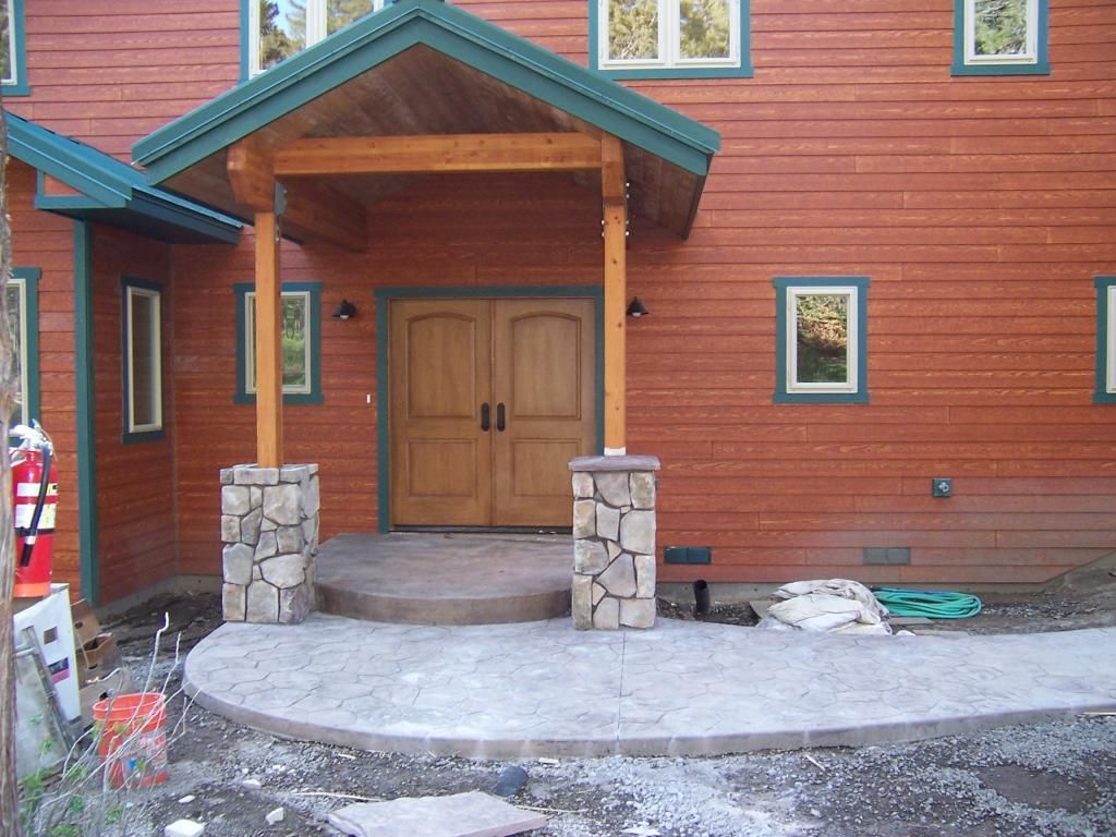 House Porch With Stone Walkway