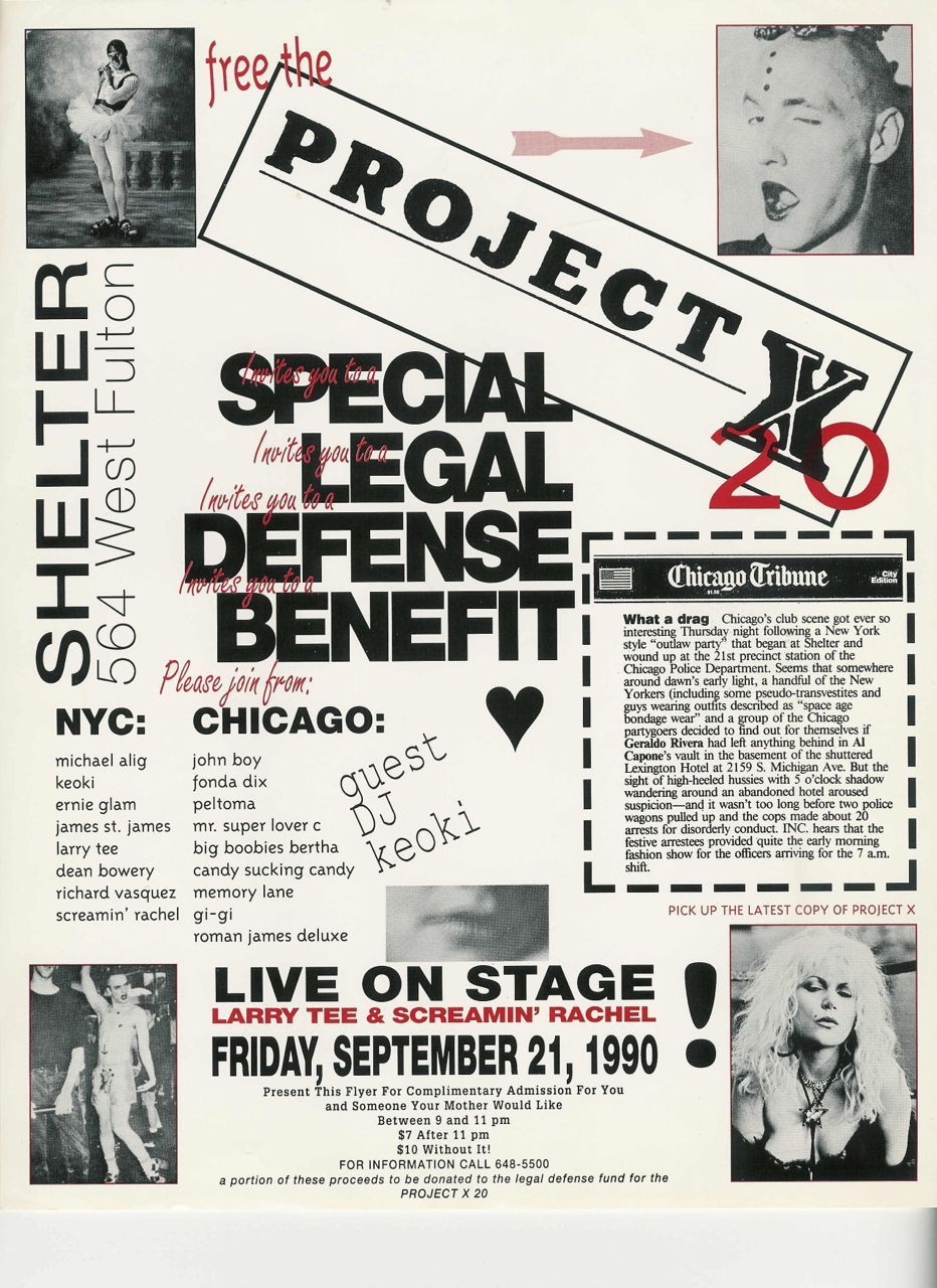 A poster for a project x special legal defense benefit