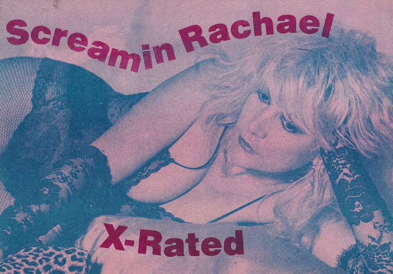 A poster of screamin rachael x-rated