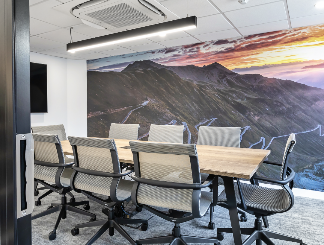 Corporate Boardroom with statement lighting by Glenside