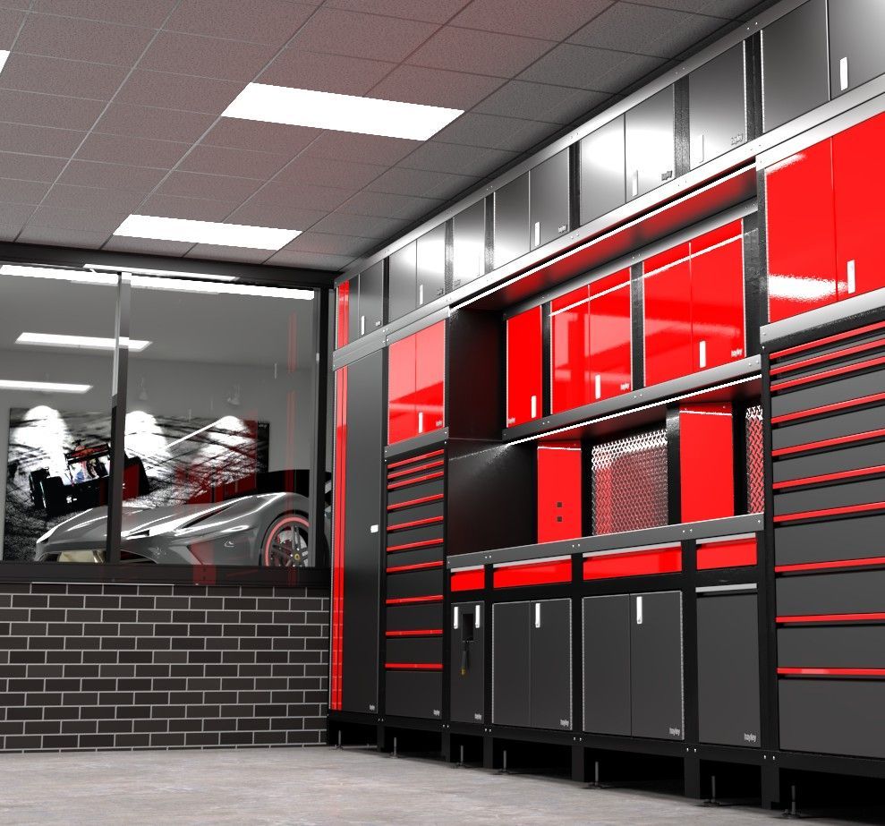 Red Professional-gradeMetal Garage Cabinets Rocky Mountain Cabinets