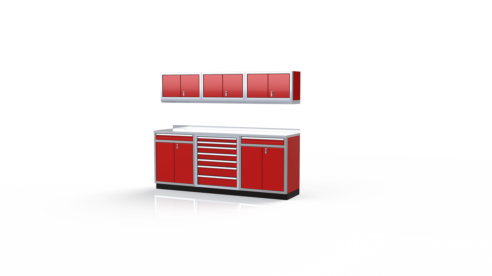 Red Metal Garage Cabinets