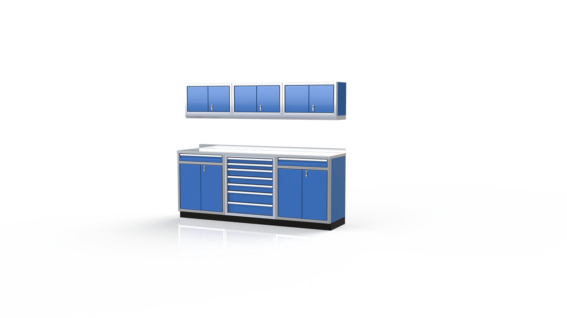 Blue Metal Garage Cabinets