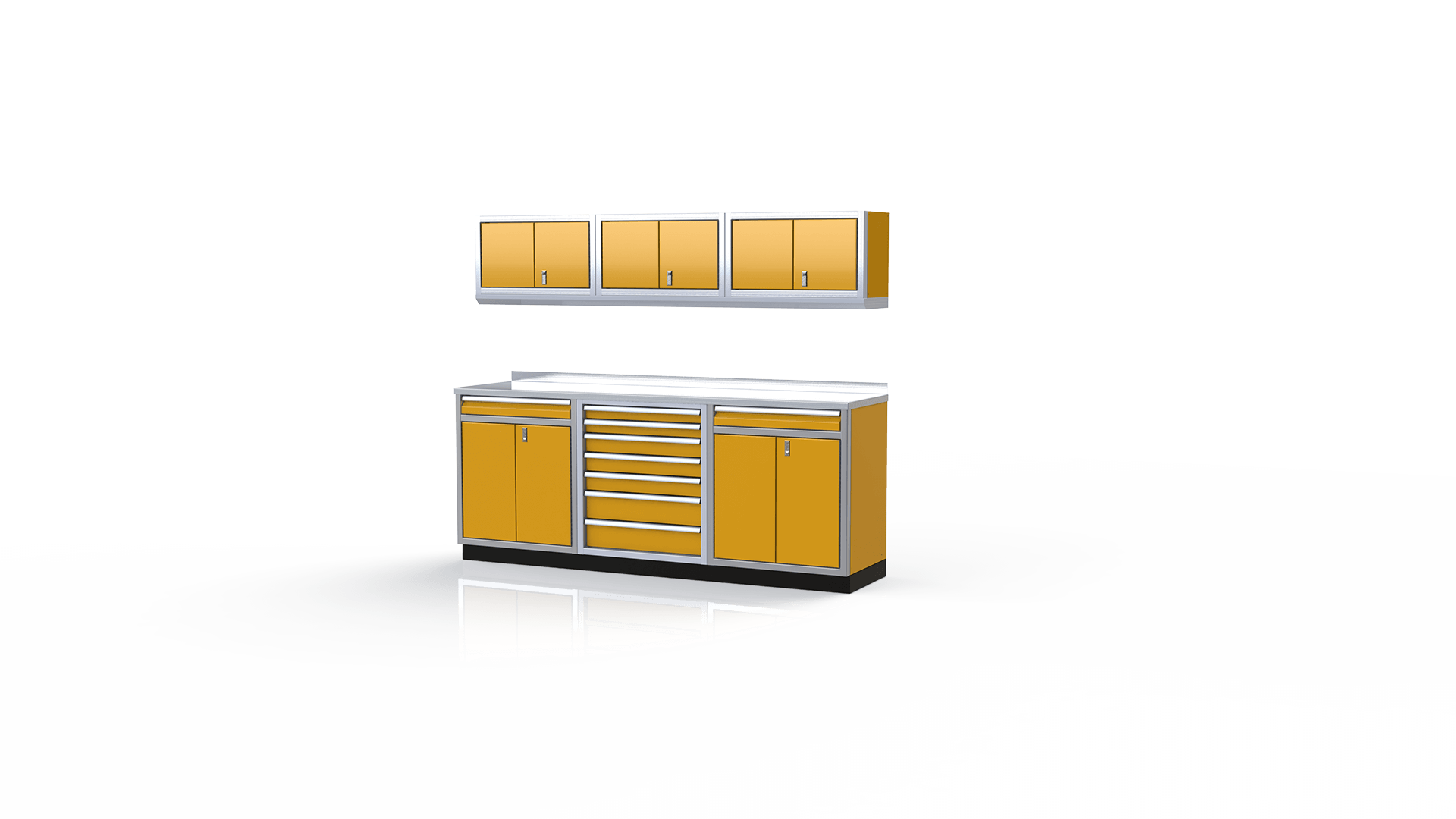 Yellow Metal Garage Cabinets