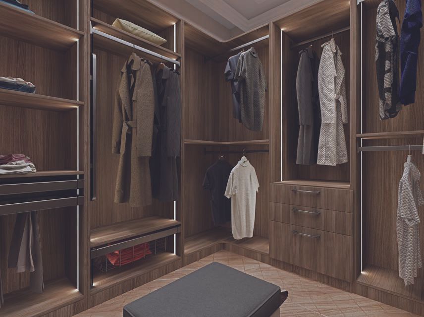 L-shape closet solutions Rocky Mountain Cabinets