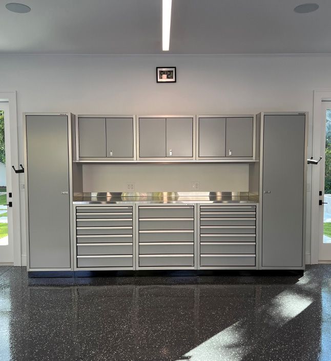 Grey Metal Garage Cabinets for homes and offices