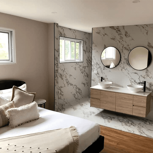 Bed with Sink Beside — Wollongong, NSW — Diamond Bathroom Renovations