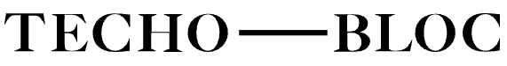 Le mot techno-bloc est sur fond blanc