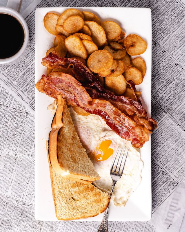 Egg With Bread, Bacon and Chips — Gordonville, PA — The Village Cafe