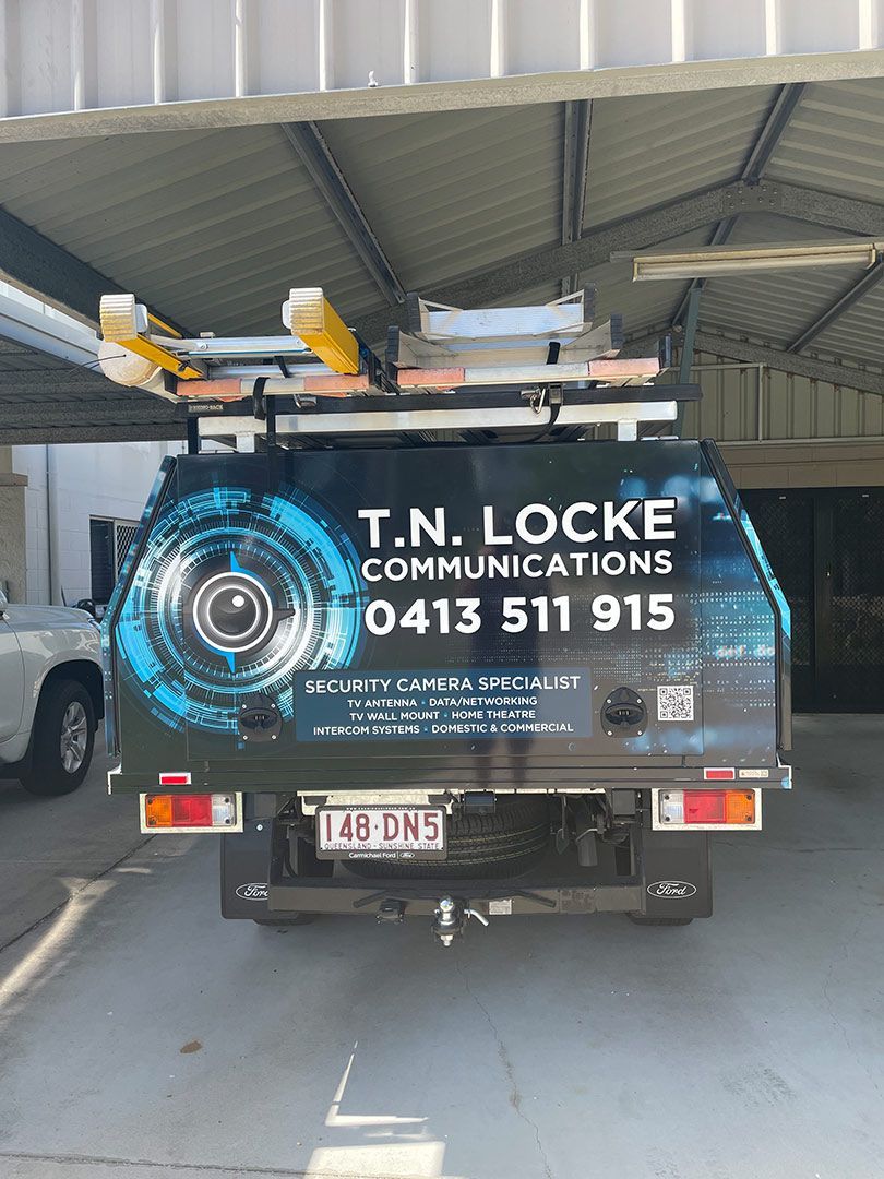 A T.N. Locke Communications Truck Is Parked in A Parking Lot — T.N. Locke Communications In Kirwan, QLD