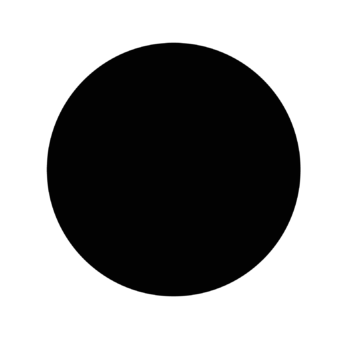 A black circle on a white background.