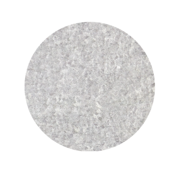 A close up of a white circle on a white background.