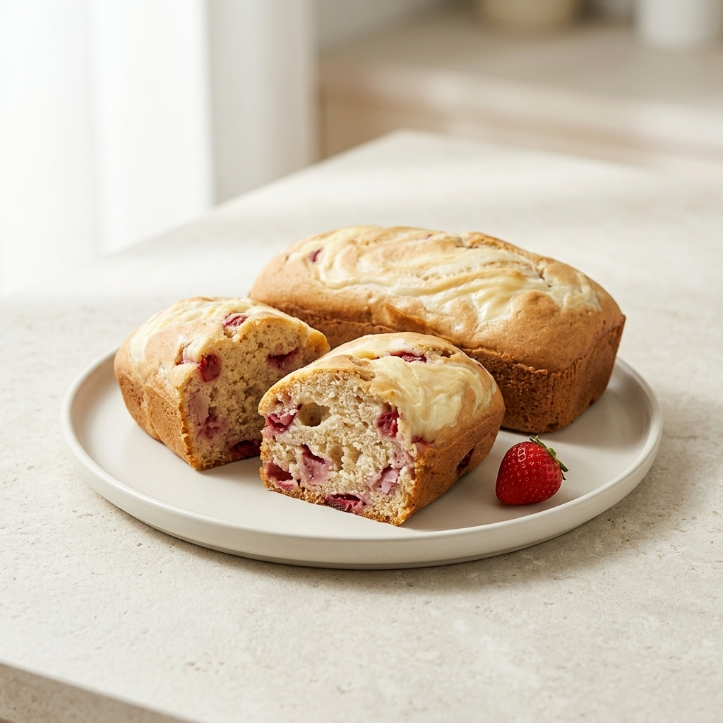 Strawberry cream cheese swirl loaf