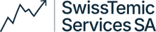 Logo pour SwissTemic Services SA, avec un graphique linéaire à tendance ascendante.
