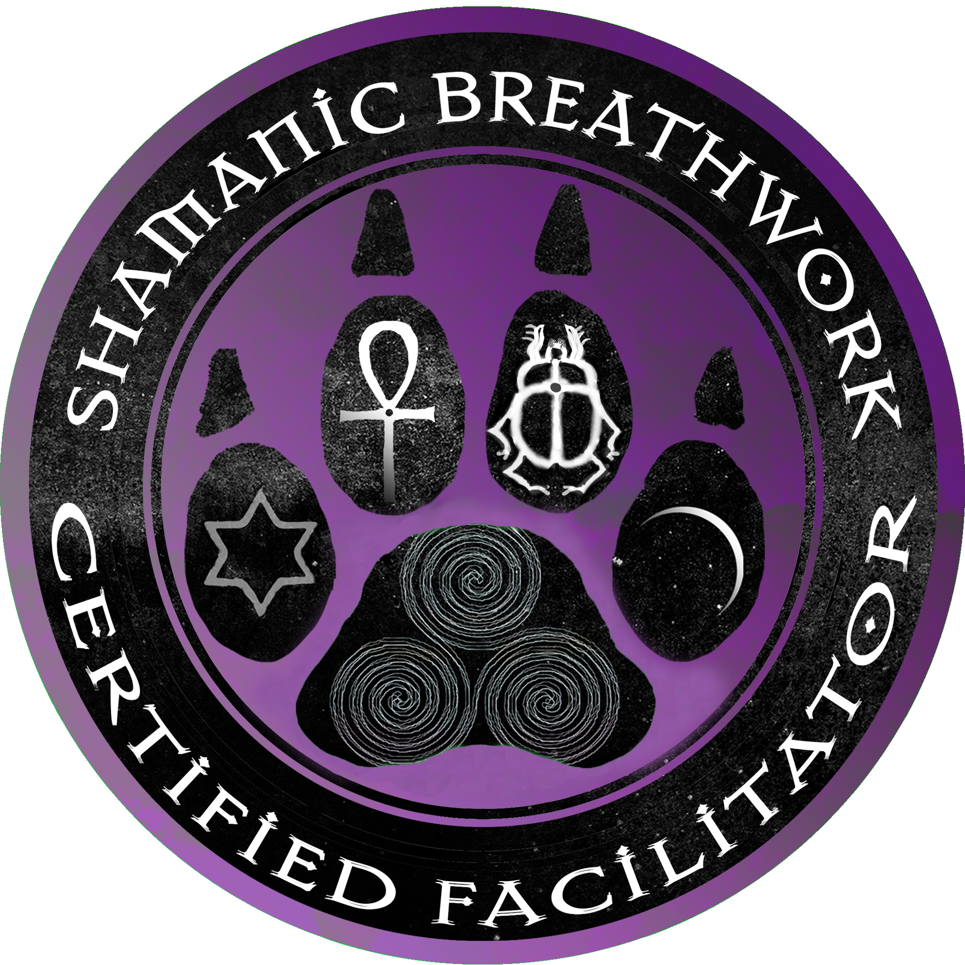 a logo for shamanic breathwork certified facilitator