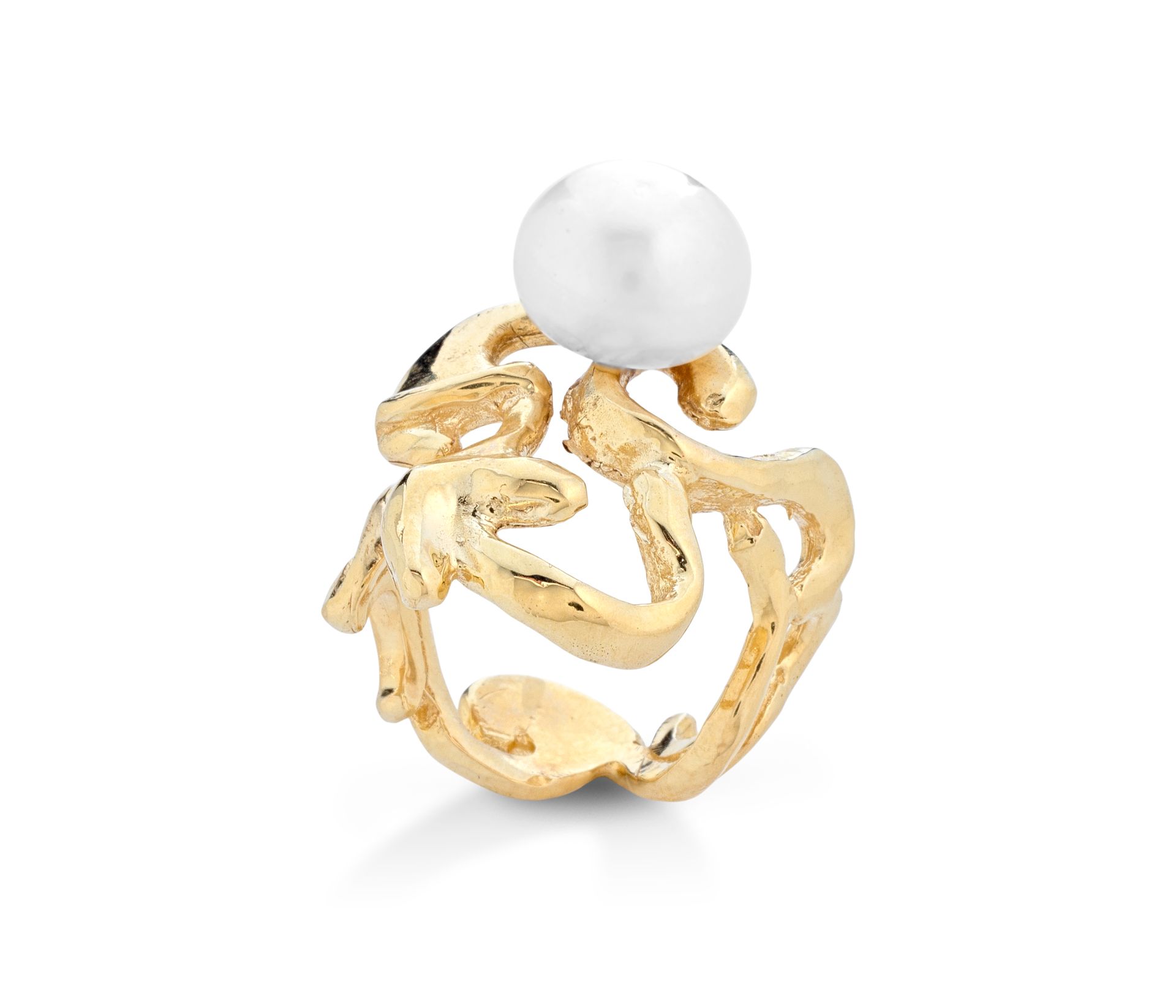 Anello in bronzo e perla naturale