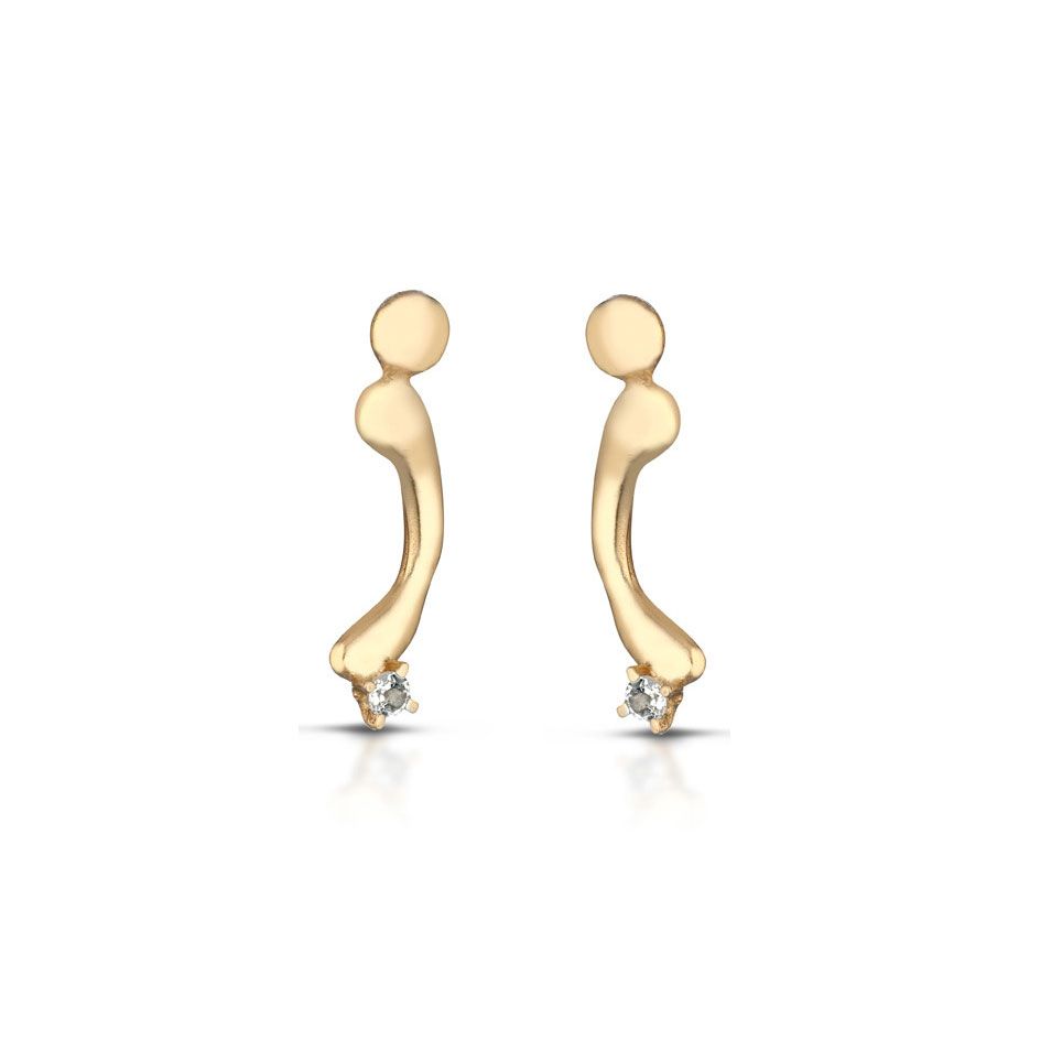 Orecchini in bronzo, argento e topazi bianchi