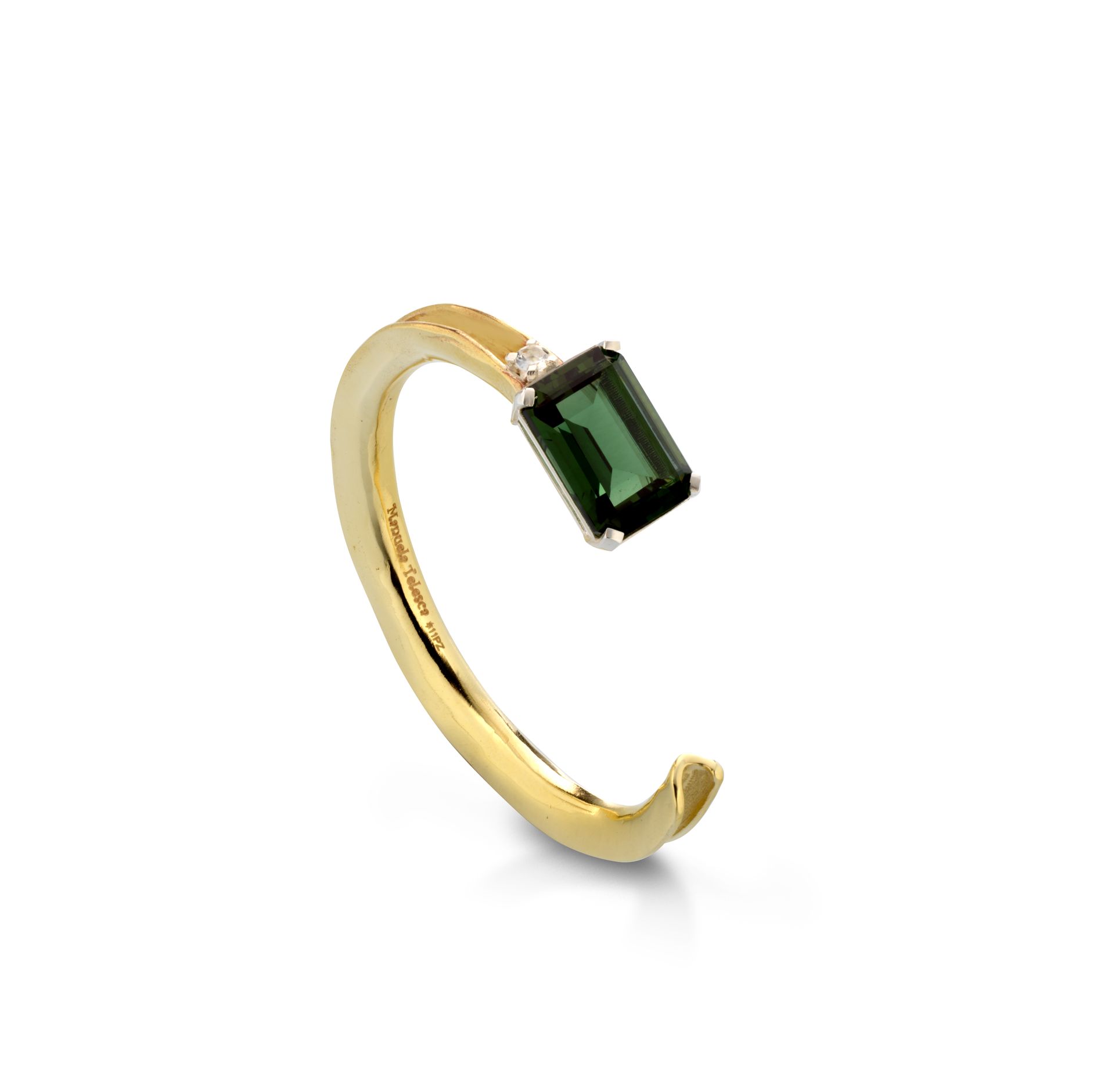 Bracciale in bronzo e argento con topazio bianco e gemma idrotermale