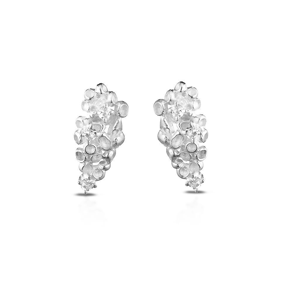 Orecchini in argento e topazi bianchi