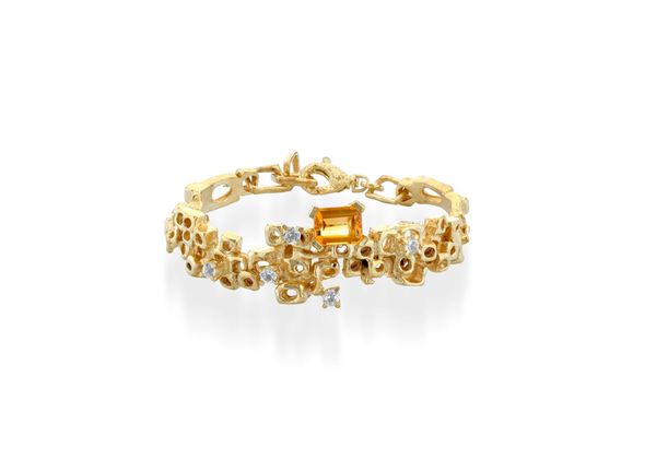 Bracciale in argento oro e citrini