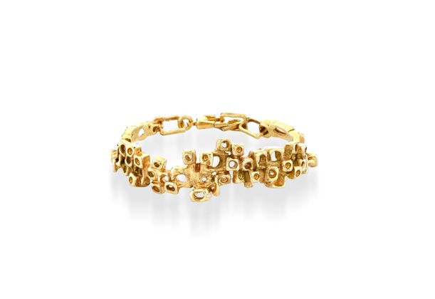 Bracciale in argento oro e citrini