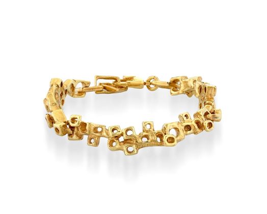 Bracciale in bronzo e argento
 con bagno oro 18 carat