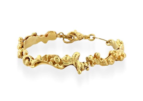 Bracciale in bronzo e argento con 
bagno oro 18 carati