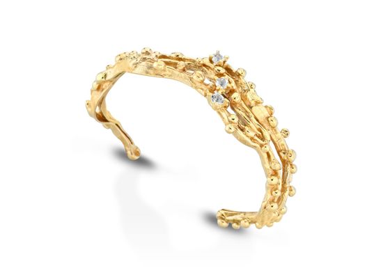 Silver bracelet, white topaz and mother-of-pearl and rock crystal doublet
