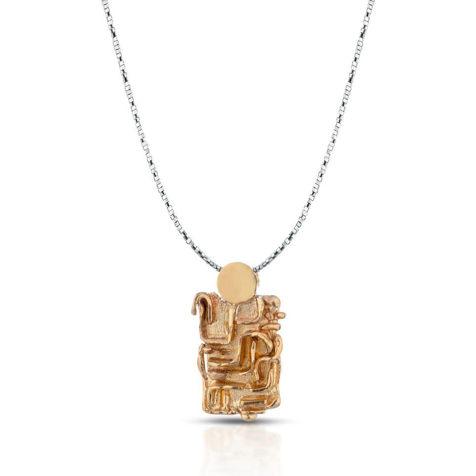 Pendente in bronzo con girocollo in argento