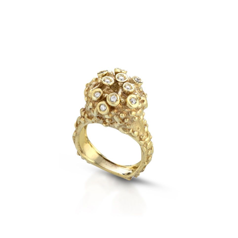 Anello in bronzo e diamanti