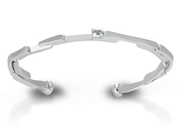 Bracciale in argento e topazio bianco