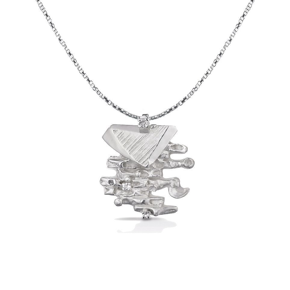 Pendente in argento e topazi bianchi