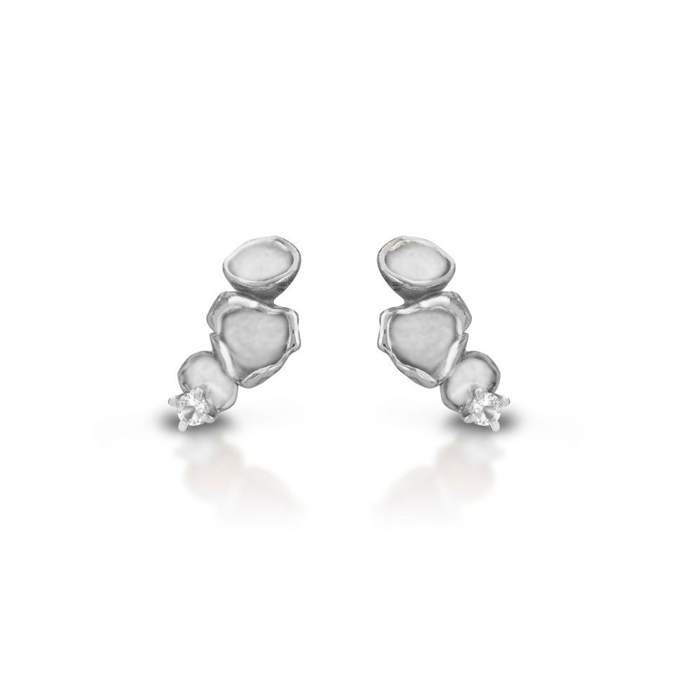 Orecchini in argento e topazi bianchi